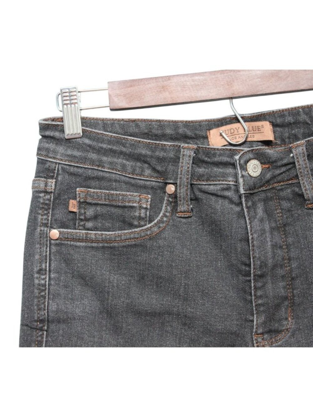 Judy Blue Jeans Size 7 28 Slim Fit Black Stretch Denim Tummy Control Preppy - Picture 5 of 12